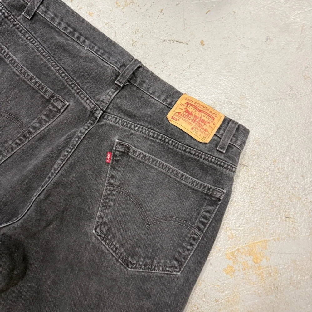 Vintage Levi's 505 Regular Fit Jeans Black Straight Leg Denim 00505-0260 36 x 29